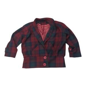 Vintage Isaac Hazan Plaid Blazer Sz 12